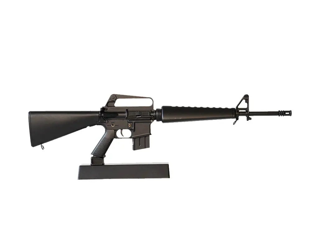 Miniature 1:3 Scale Model Mini M16a1 Diecast Metal Building Kit - Black 1