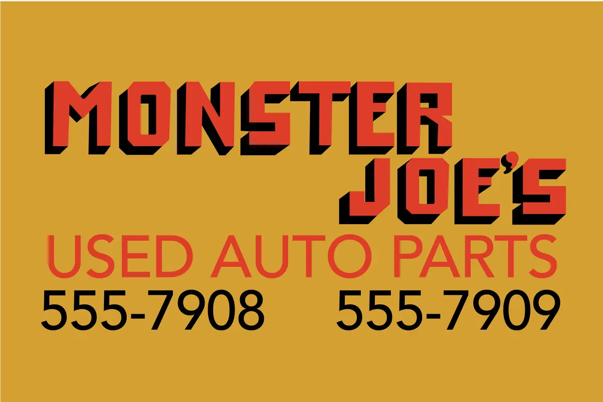 Monster Joe's Used Auto Parts Pulp Fiction Sign 1