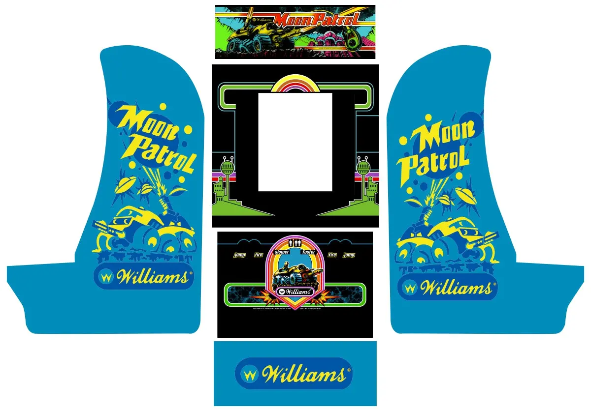 Arcade1up Countercade Moon Patrol Decal Kit 1