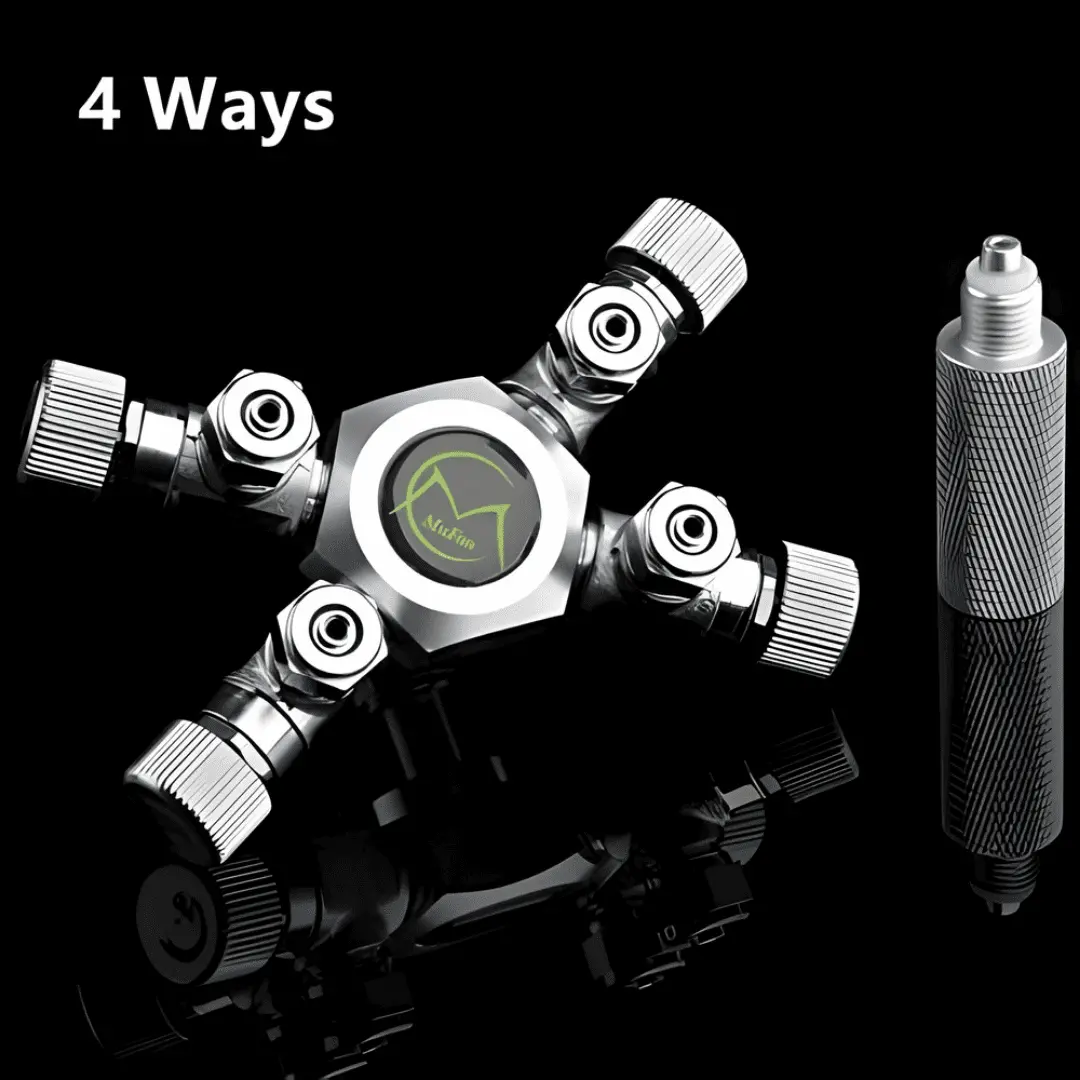 Mufan 4-Way Co2  Splitter | Stainless Steel Aquarium Manifold 1