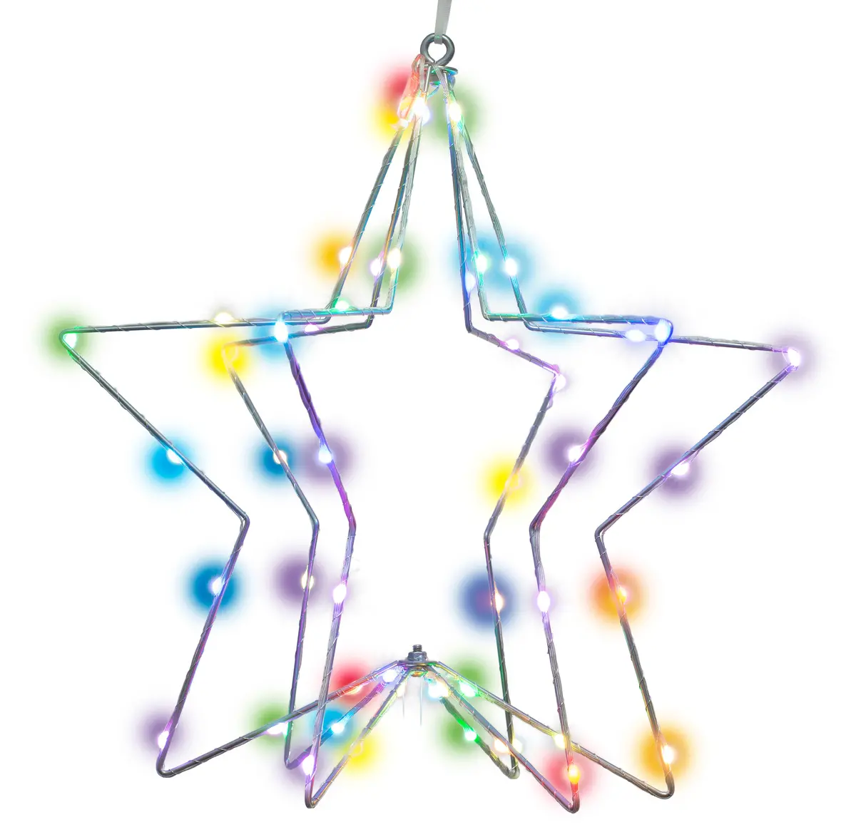 17.7" Led Programmable Smart Hanging Foldable Star Decoration - Remote & App Control 1