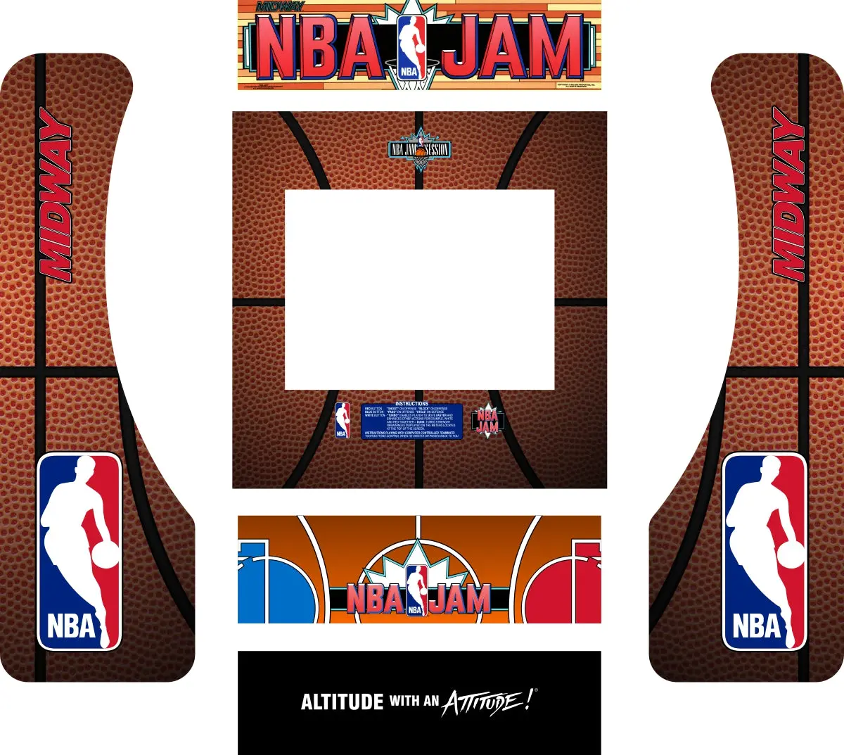 Nba Jam Arcade1up Partycade Decal Kit 1