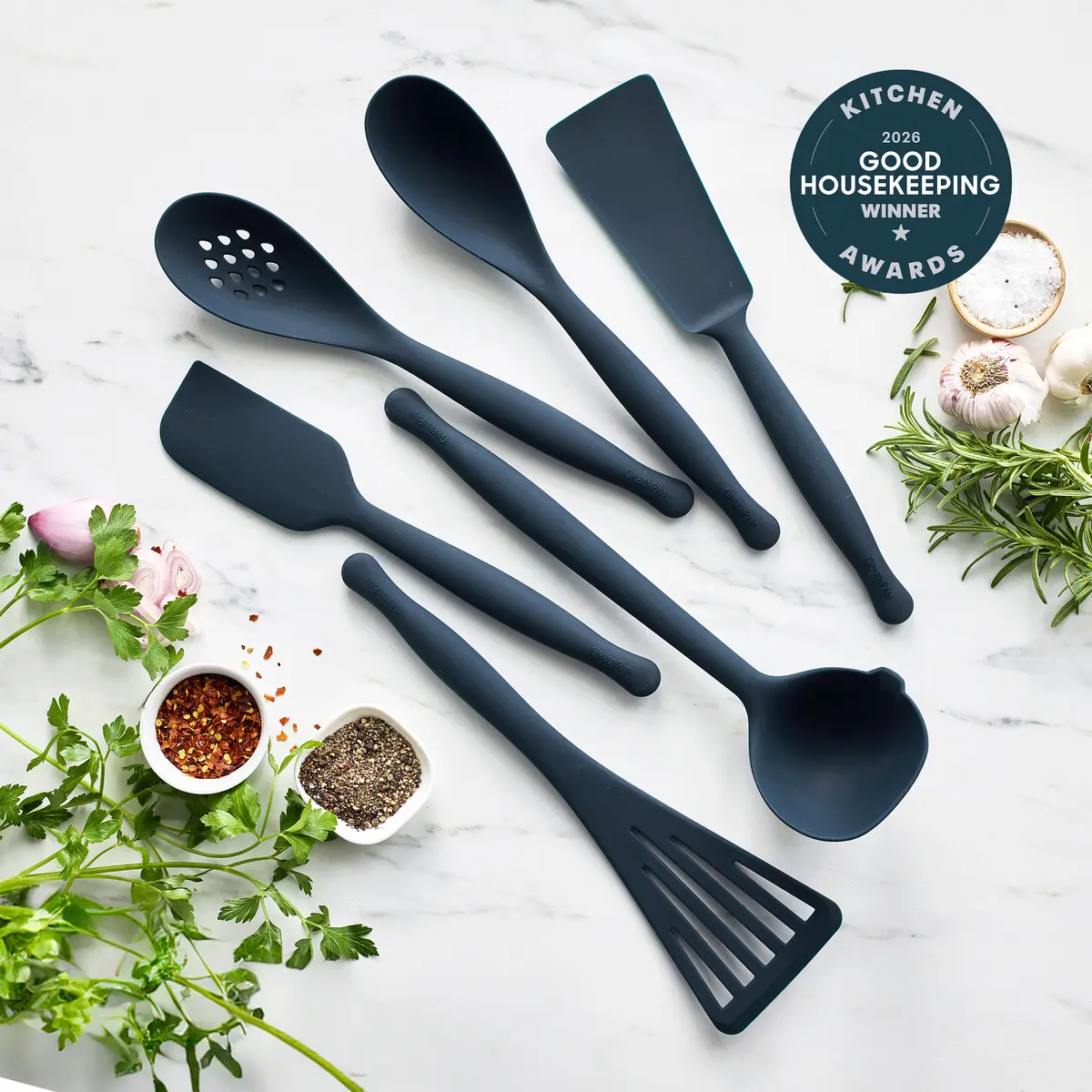Premiere Silicone 6-Piece Utensil Set | Oxford Blue 2