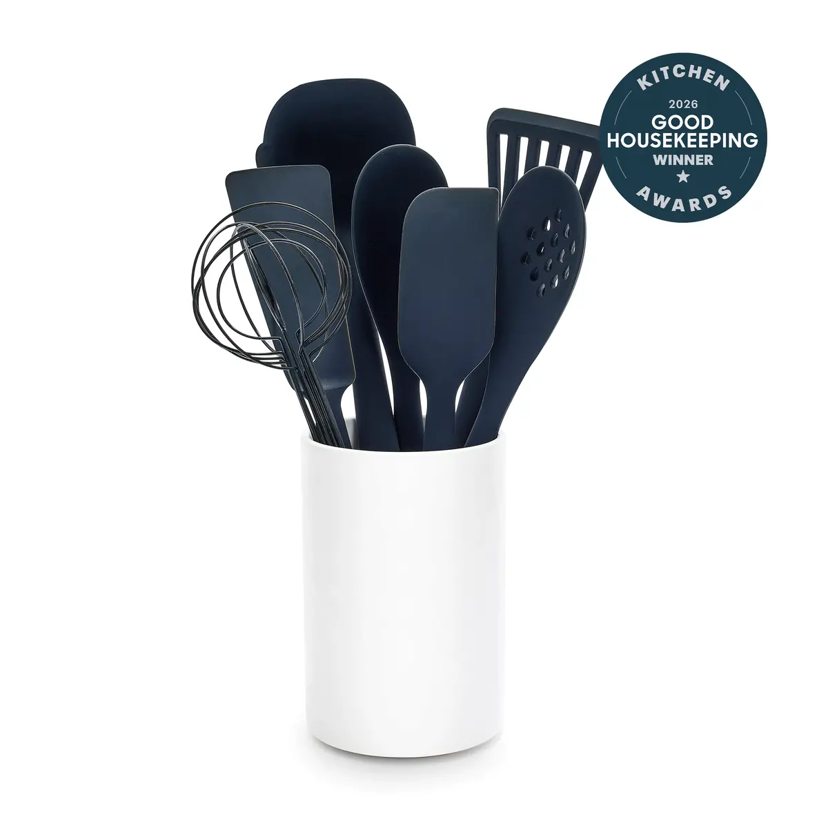 Premiere Silicone 8-Piece Utensil And Crock Set | Oxford Blue 1
