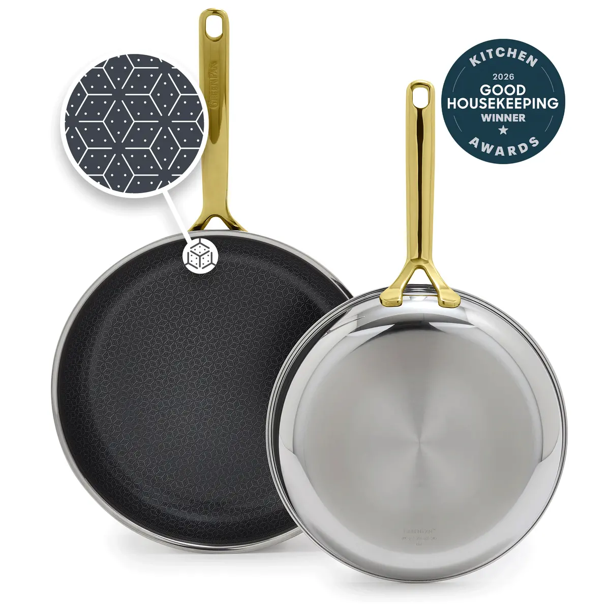 Spectra Gold Thermobond Hybrid Ceramic Nonstick 10" And 12" Frypan Set 1