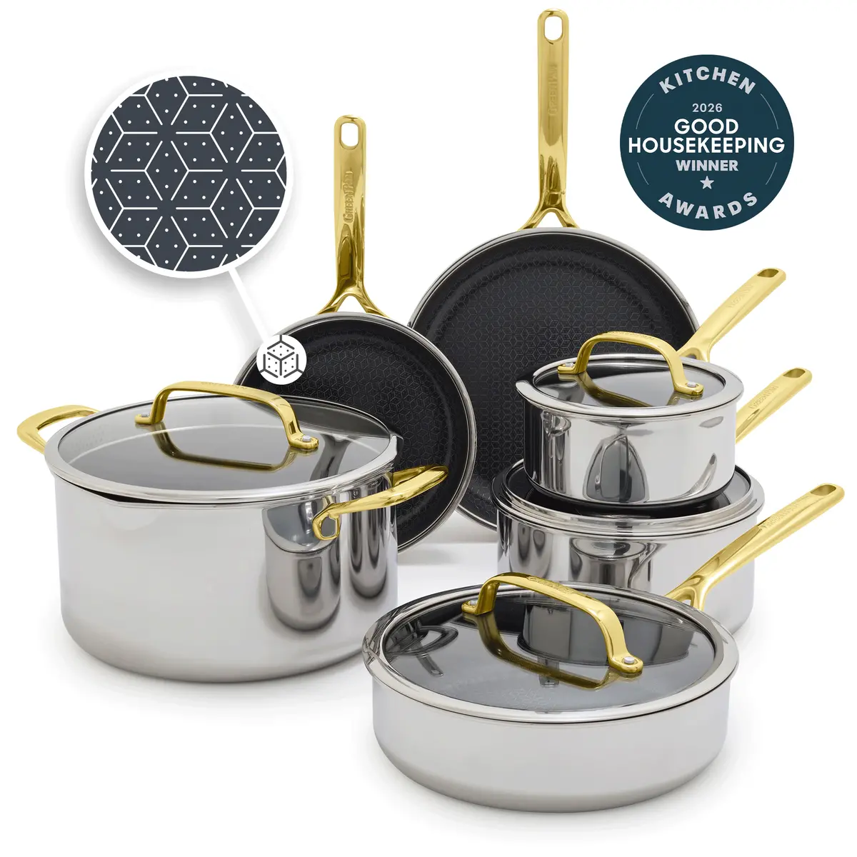 Spectra Gold Thermobond Hybrid Ceramic Nonstick 10-Piece Cookware Set 1