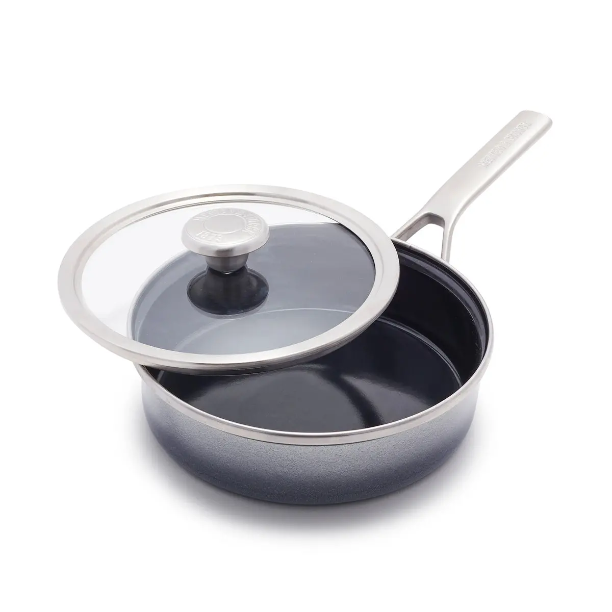 Merten & Storck Steel Core Enameled 2-Quart Sauté Pan With Lid | Cloud Gray 1