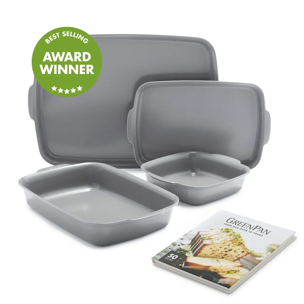 Premiere Ovenware Ceramic Nonstick 4-Piece Set | Gray 1