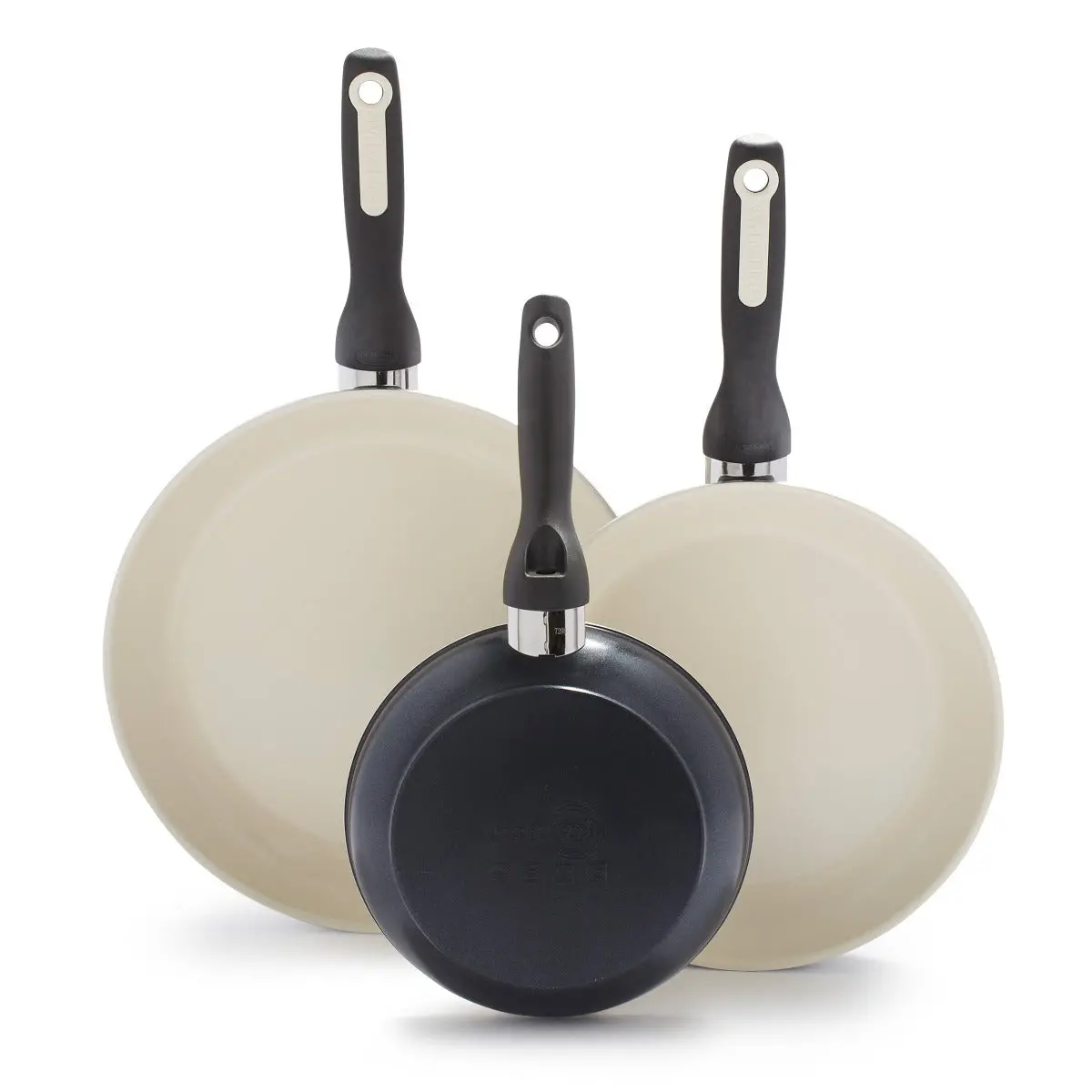 Rio Ceramic Nonstick 7", 9.5" And 11" Frypan Set | Black 1