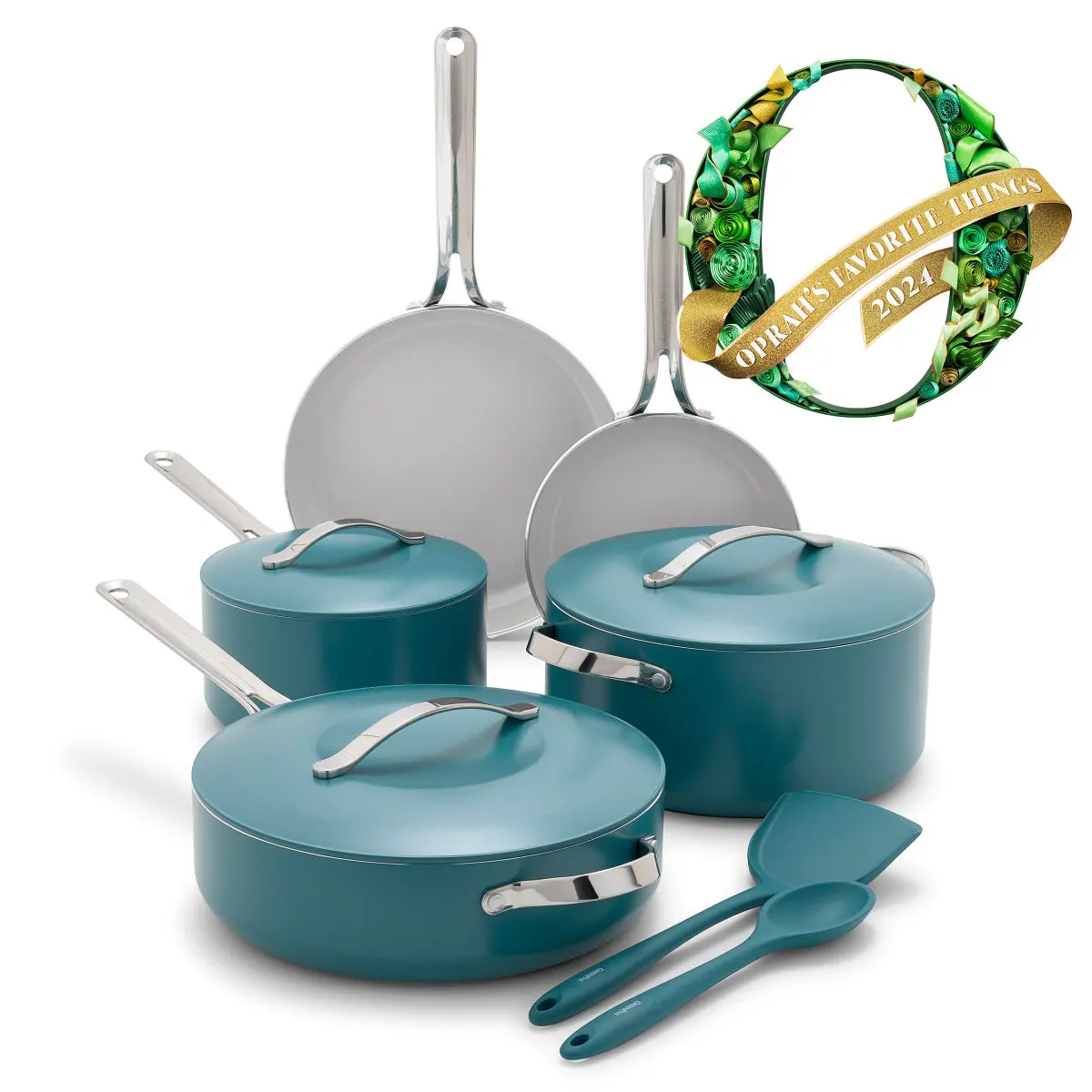 Nova Ceramic Nonstick 10-Piece Cookware Set | Deep Teal 1