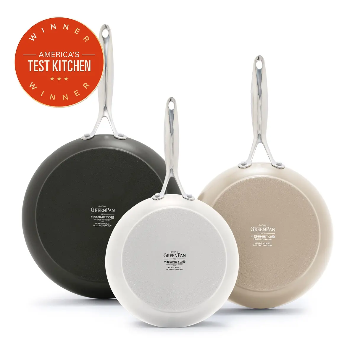Valencia Pro Ceramic Nonstick 8", 10" And 12" Frypan Set | Multicolor 1