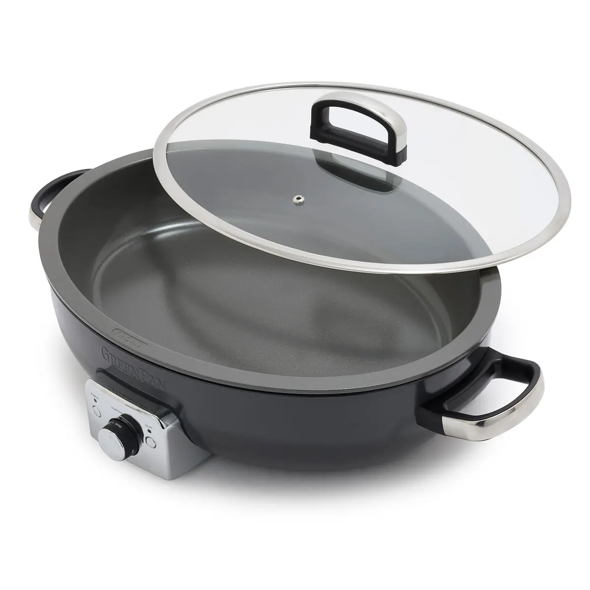 Elite 5.5-Quart Oval Electric Skillet | Graphite 1