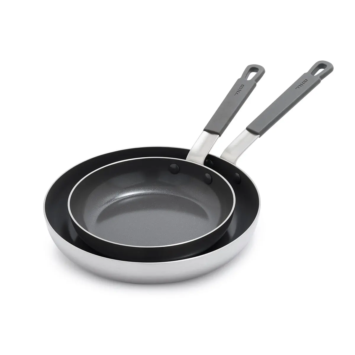 Bobby Flay By Greenpan Pfas-Free Nonstick Stainless Steel 8" And 10" Frypan Set 1