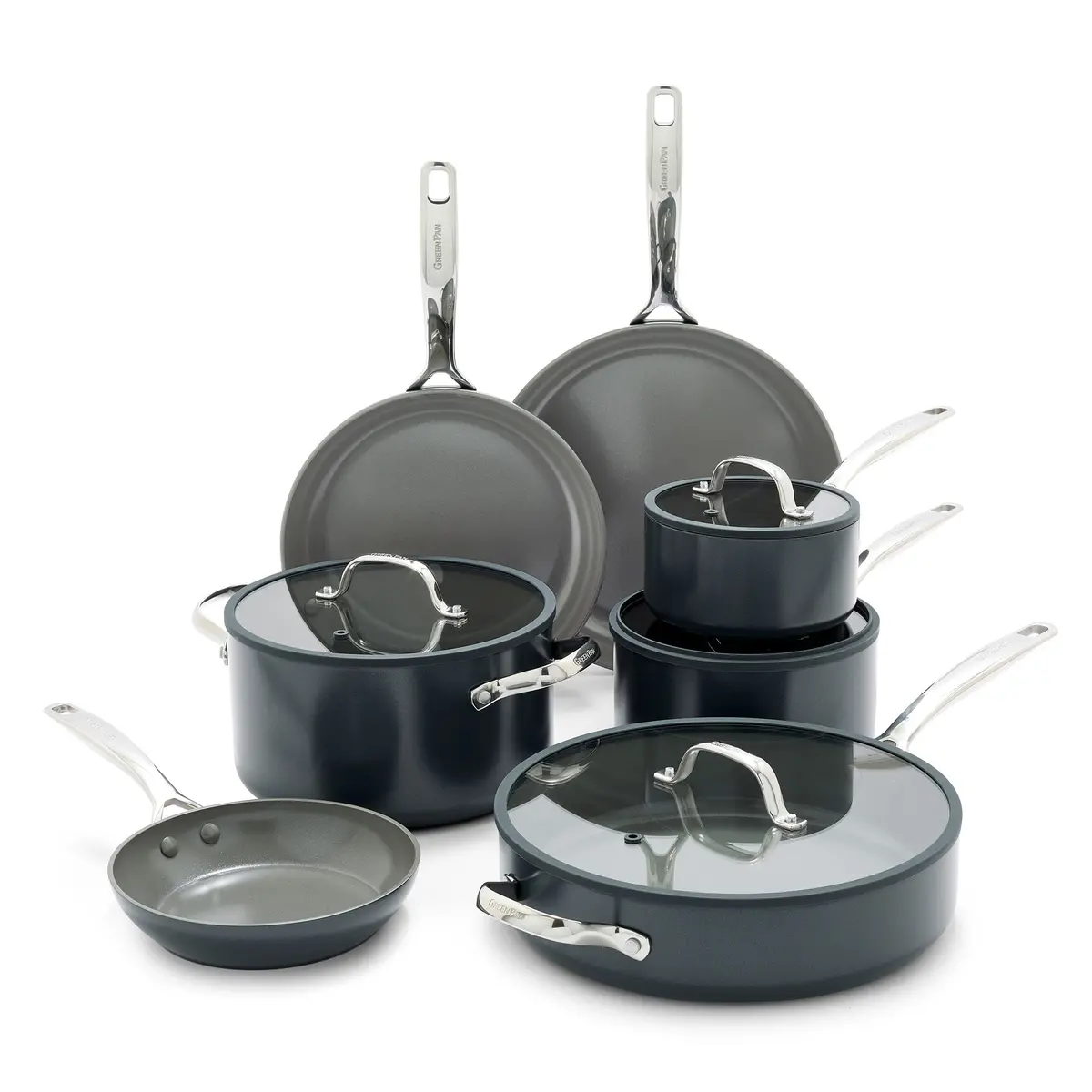 Eras Ceramic Nonstick 11-Piece Cookware Set | Slate 1