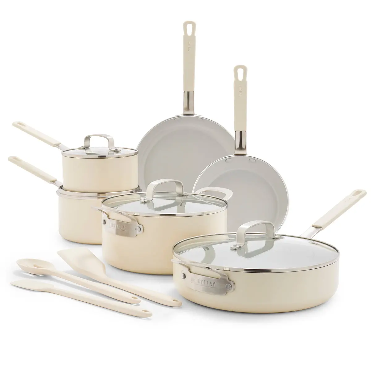 Bobby Flay By Greenpan Professional Ceramic Nonstick 13-Piece Cookware Set | Cream 1