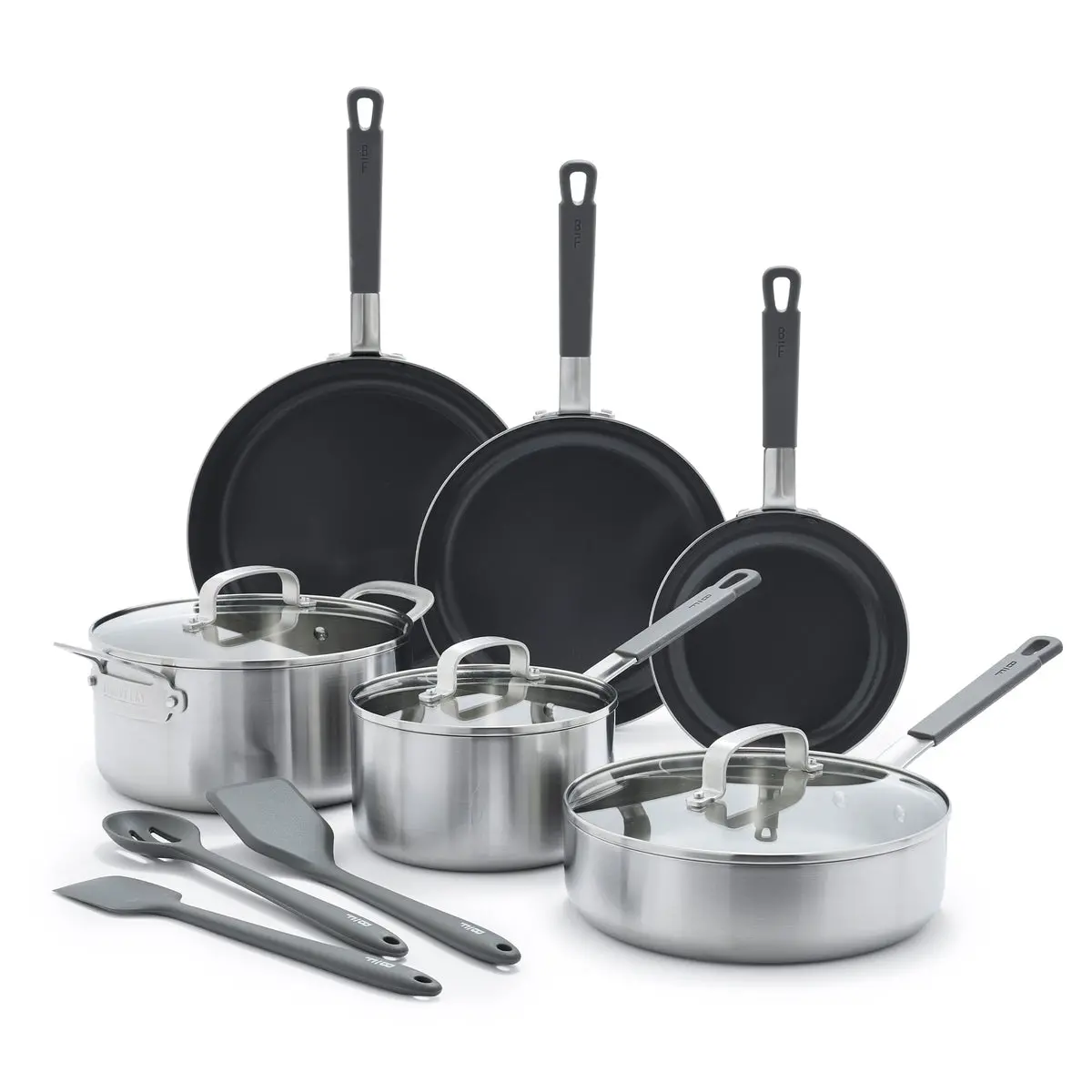 Bobby Flay By Greenpan Stainless Steel Uncoated & Pfas-Free Nonstick 12-Piece Cookware Set 1