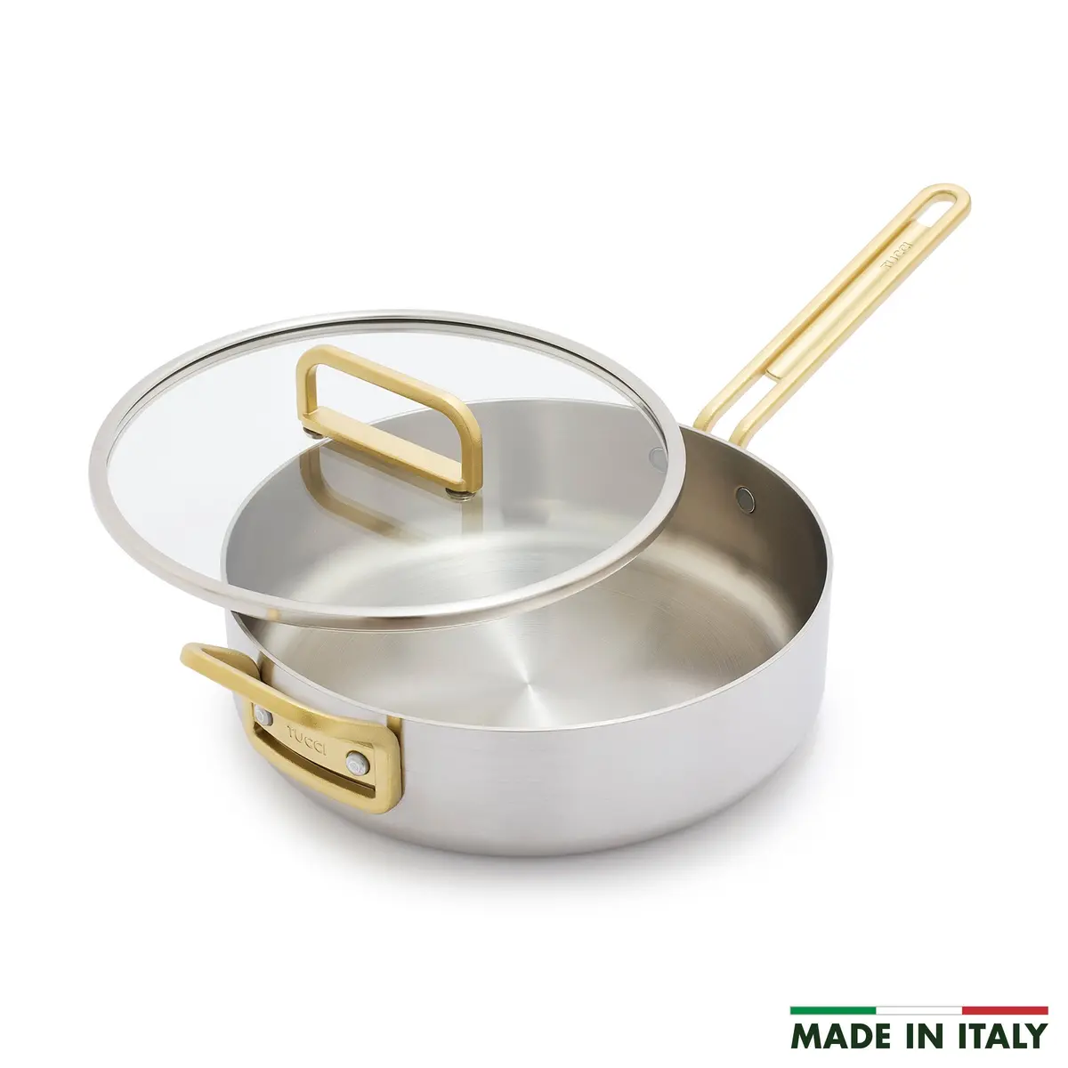 Stanley Tucci™ Uncoated Stainless Steel 4-Quart Sauté Pan With Lid 1