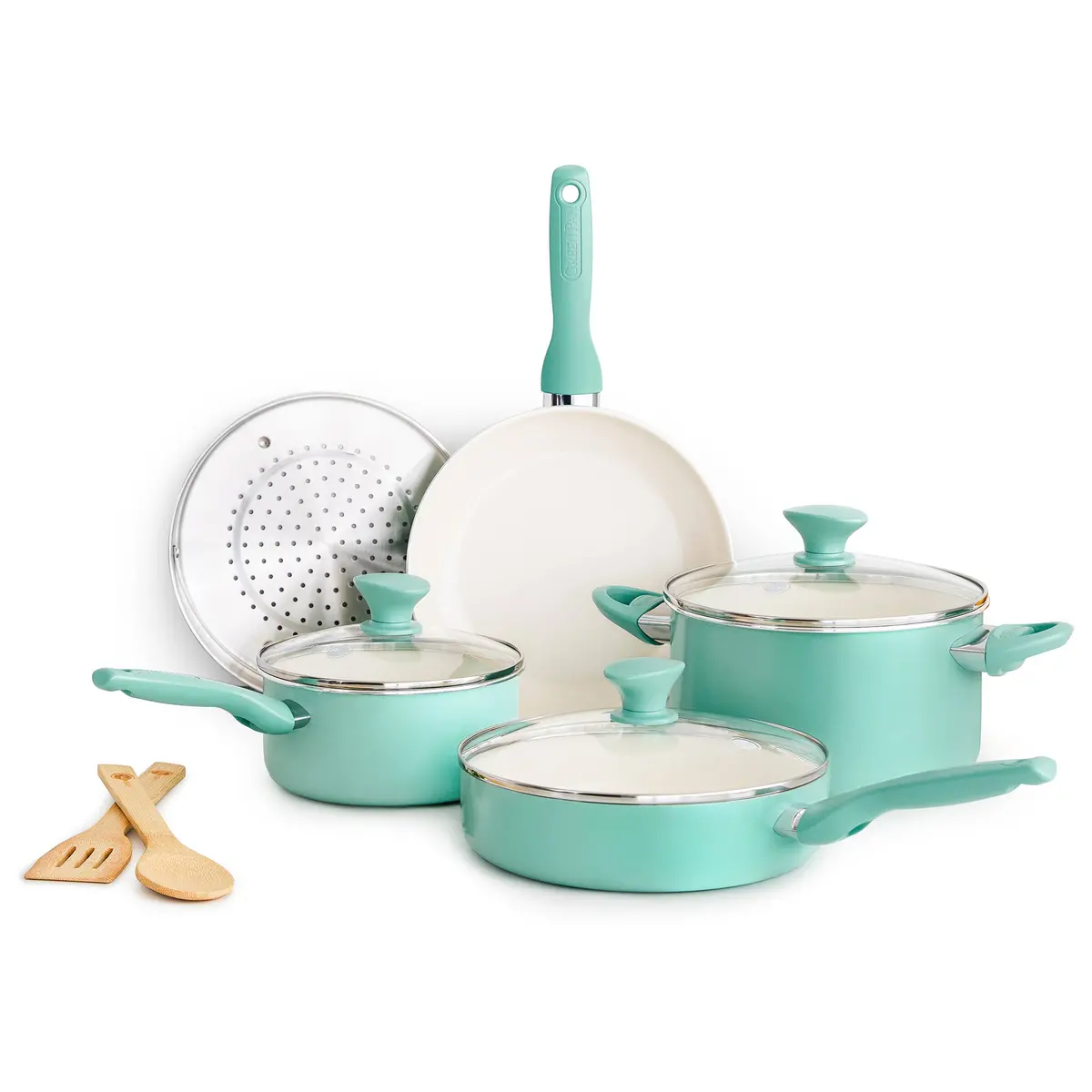 Rio Ceramic Nonstick 10-Piece Cookware Set | Turquoise 1