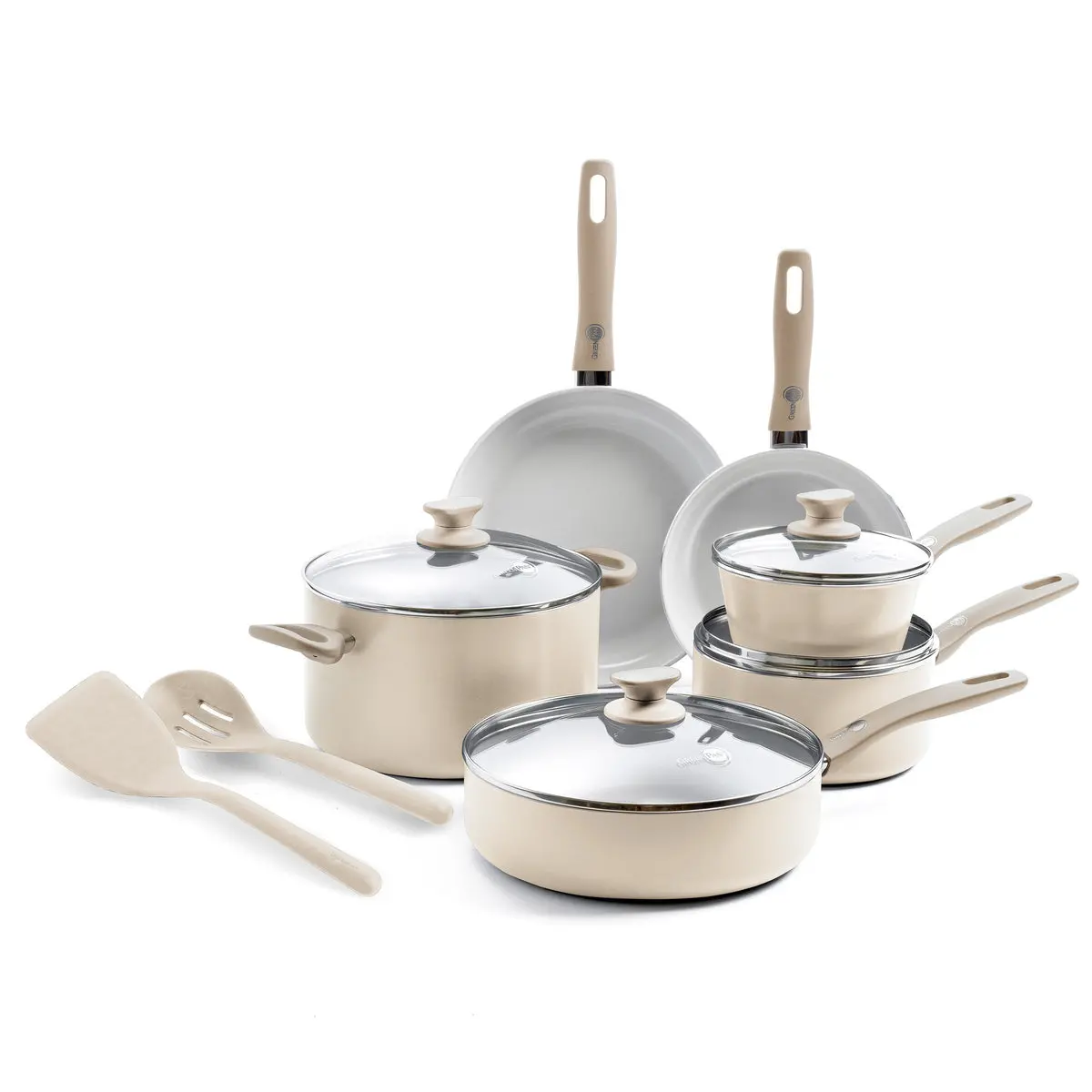 Dover Ceramic Nonstick 12-Piece Cookware Set | Taupe 1