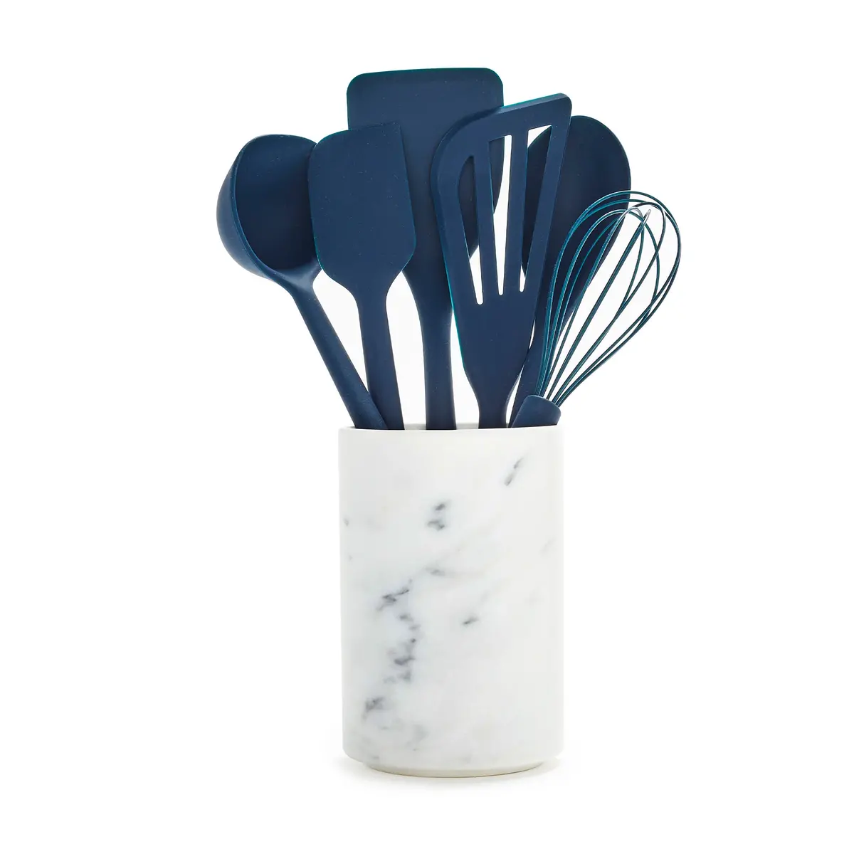 Platinum Silicone 7-Piece Utensil And Crock Set | Navy 1