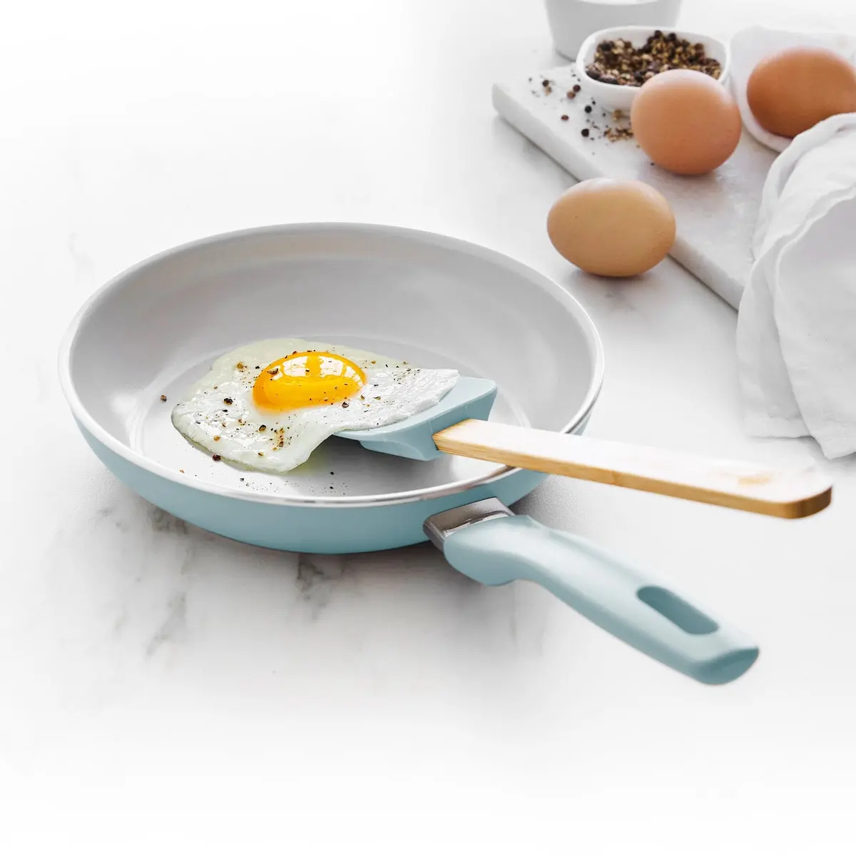 Dover Ceramic Nonstick 8" Frypan With Spatula | Blue Haze 2