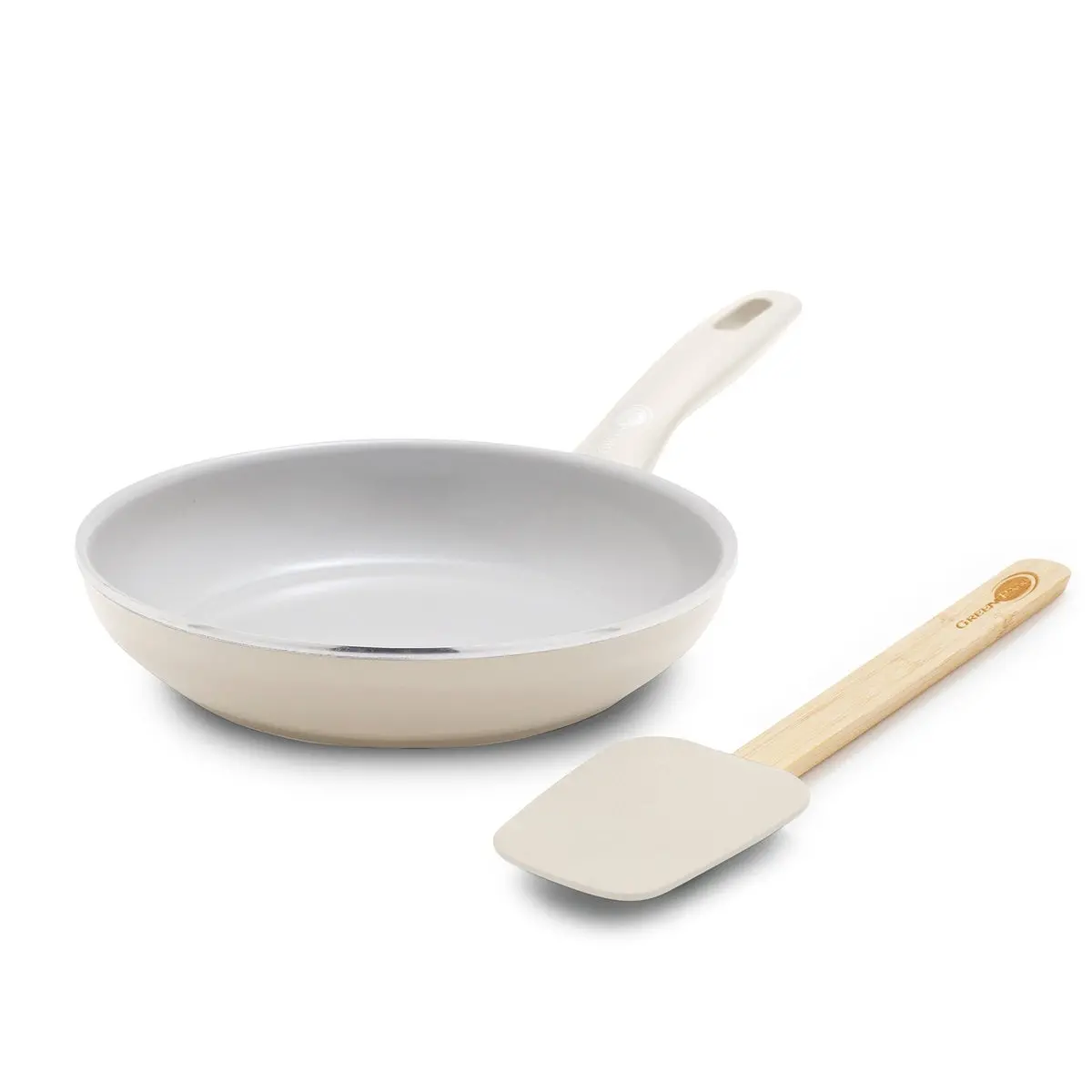 Dover Ceramic Nonstick 8" Frypan With Spatula | Cream White 1