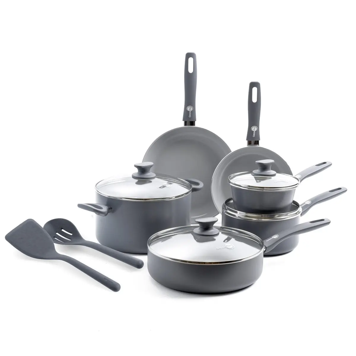 Dover Ceramic Nonstick 12-Piece Cookware Set | Charcoal Gray 1