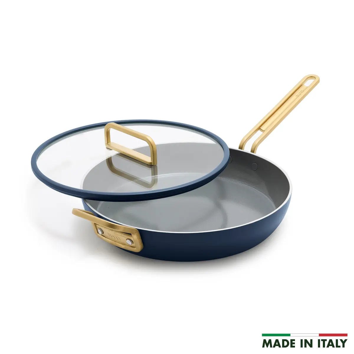 Stanley Tucci™ Ceramic Nonstick 12" Frypan With Lid | Marino Blue 1