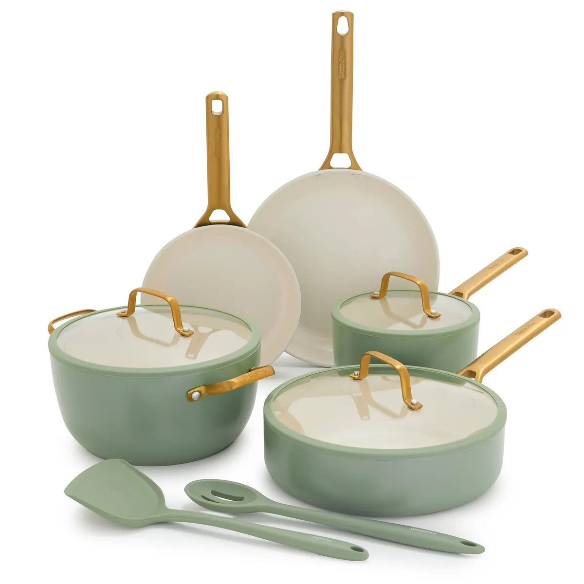 Reserve Pro Ceramic Nonstick 10-Piece Cookware Set | Sage 1