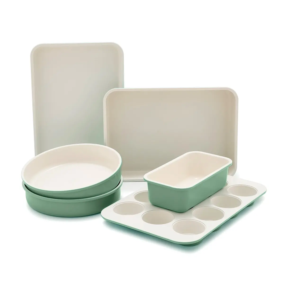 Greenlife Ceramic Nonstick 6-Piece Bakeware Set | Sage Green 1
