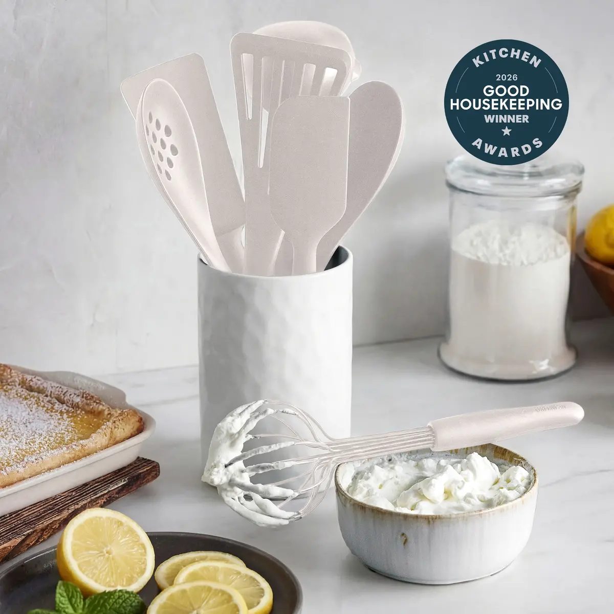 Premiere Silicone 8-Piece Utensil And Crock Set | Bisque 2