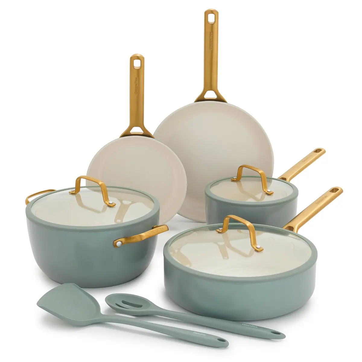 Reserve Pro Ceramic Nonstick 10-Piece Cookware Set | Moss 1
