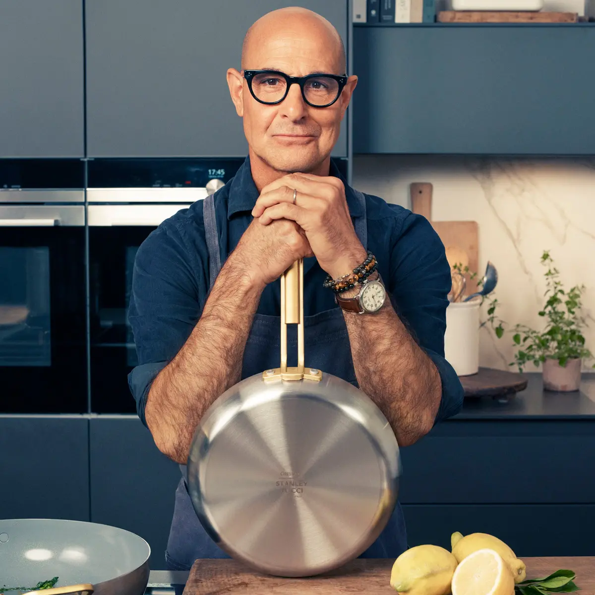 Stanley Tucci™ Stainless Steel Ceramic Nonstick 8", 10" And 12" Frypan Set 2