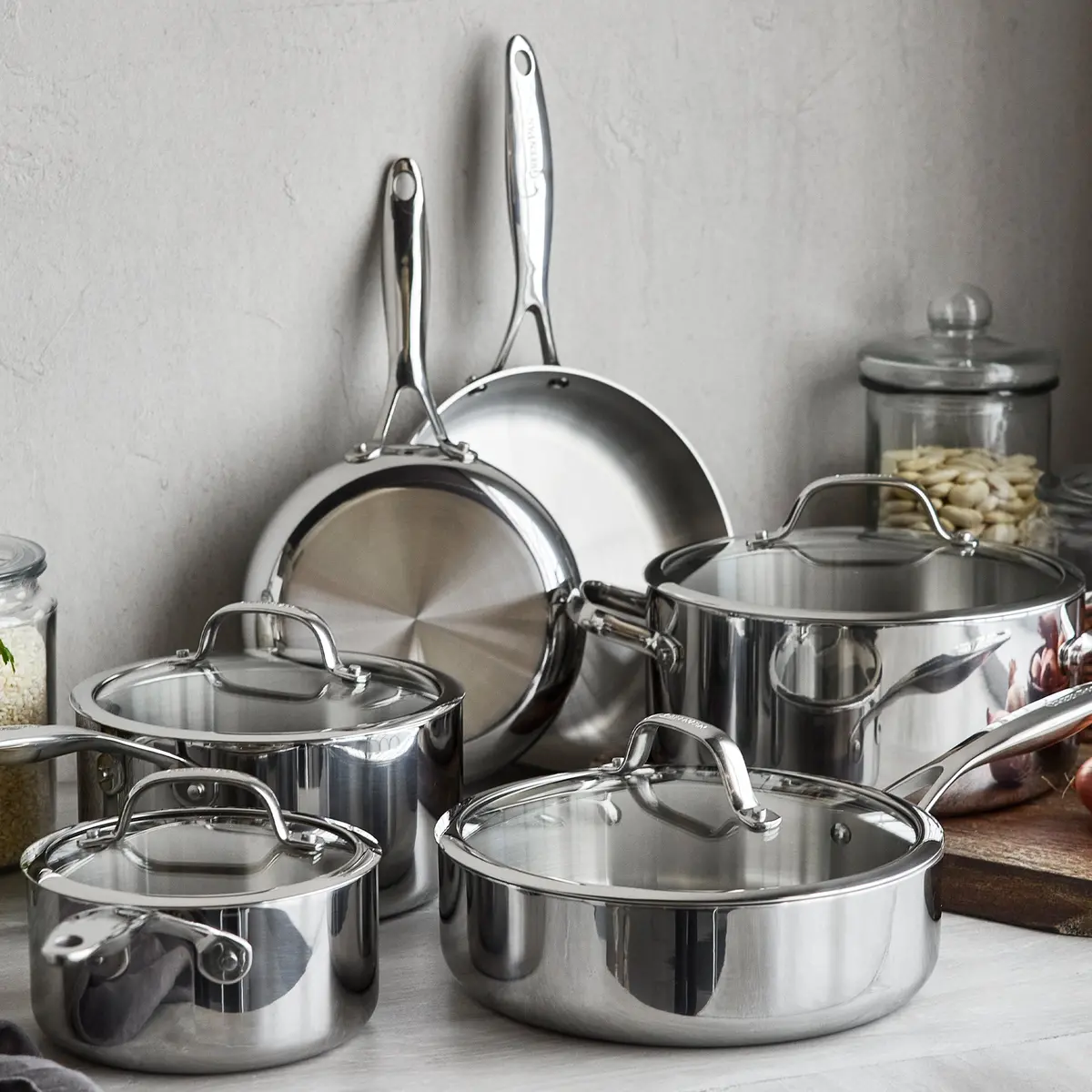 Valencia Pro Stainless Steel Uncoated 10-Piece Cookware Set 2