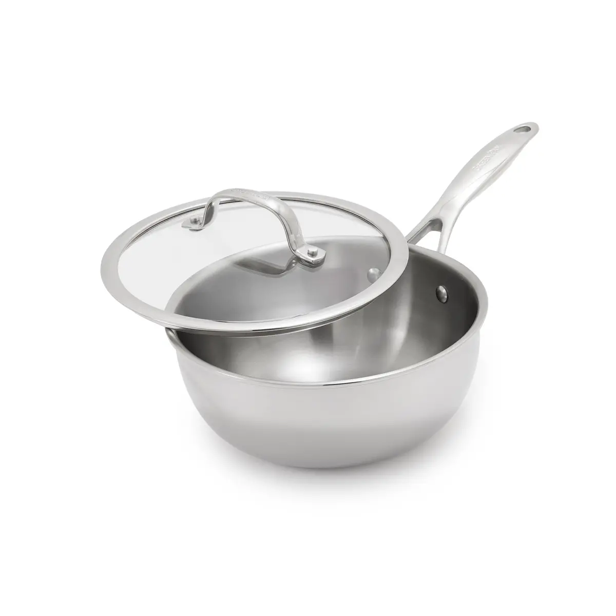 Valencia Pro Stainless Steel Uncoated 2.5-Quart Chef's Pan With Lid 1