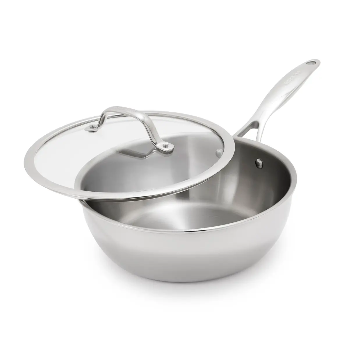 Valencia Pro Stainless Steel Uncoated 3.6-Quart Chef's Pan With Lid 1