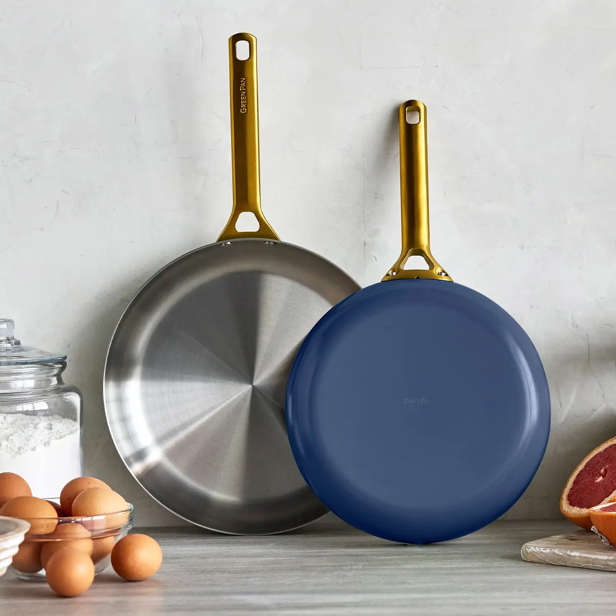 Reserve Pro Uncoated Stainless Steel 10" And 12" Frypan Set | Twilight 2