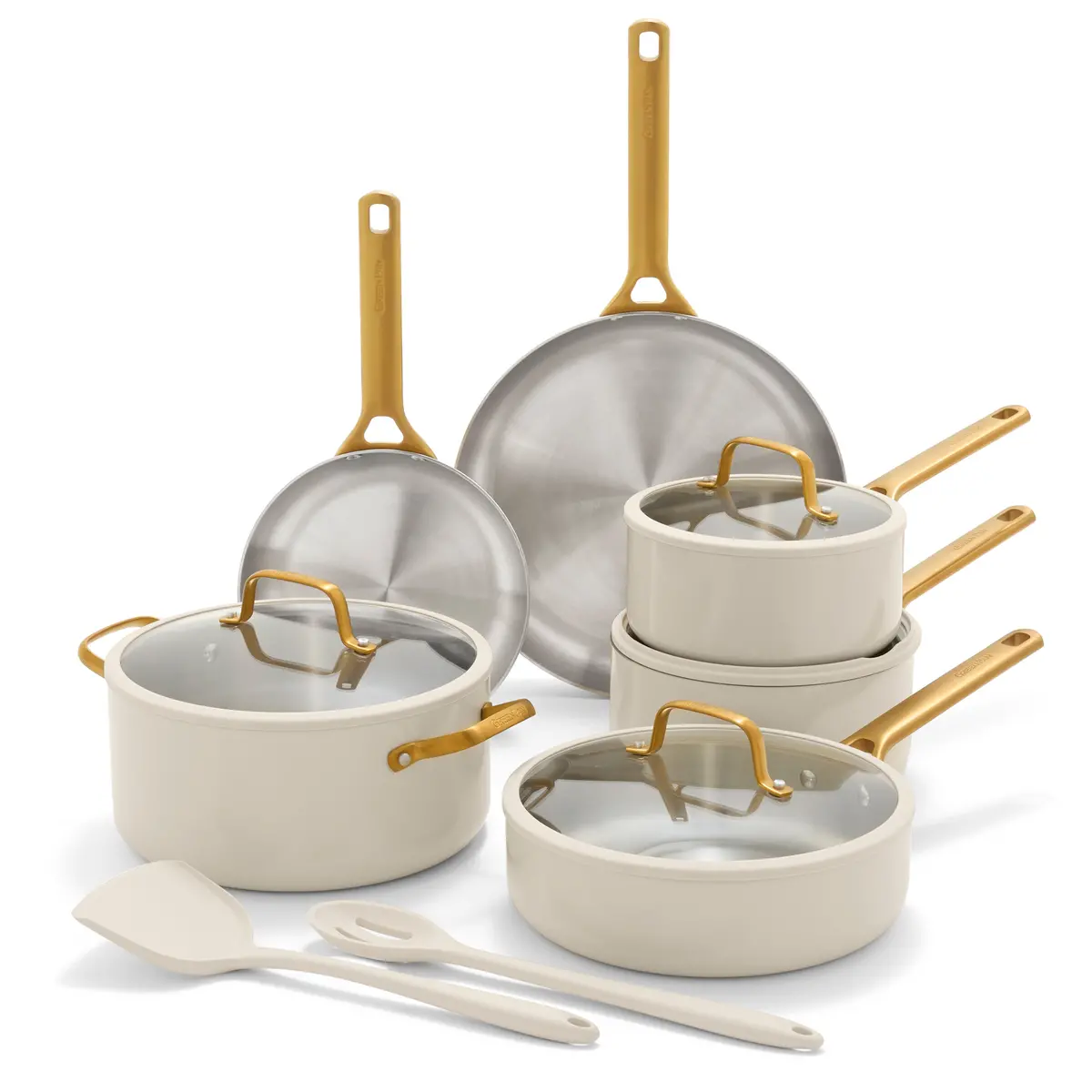 Reserve Pro Uncoated Stainless Steel 12-Piece Cookware Set | Cream 1