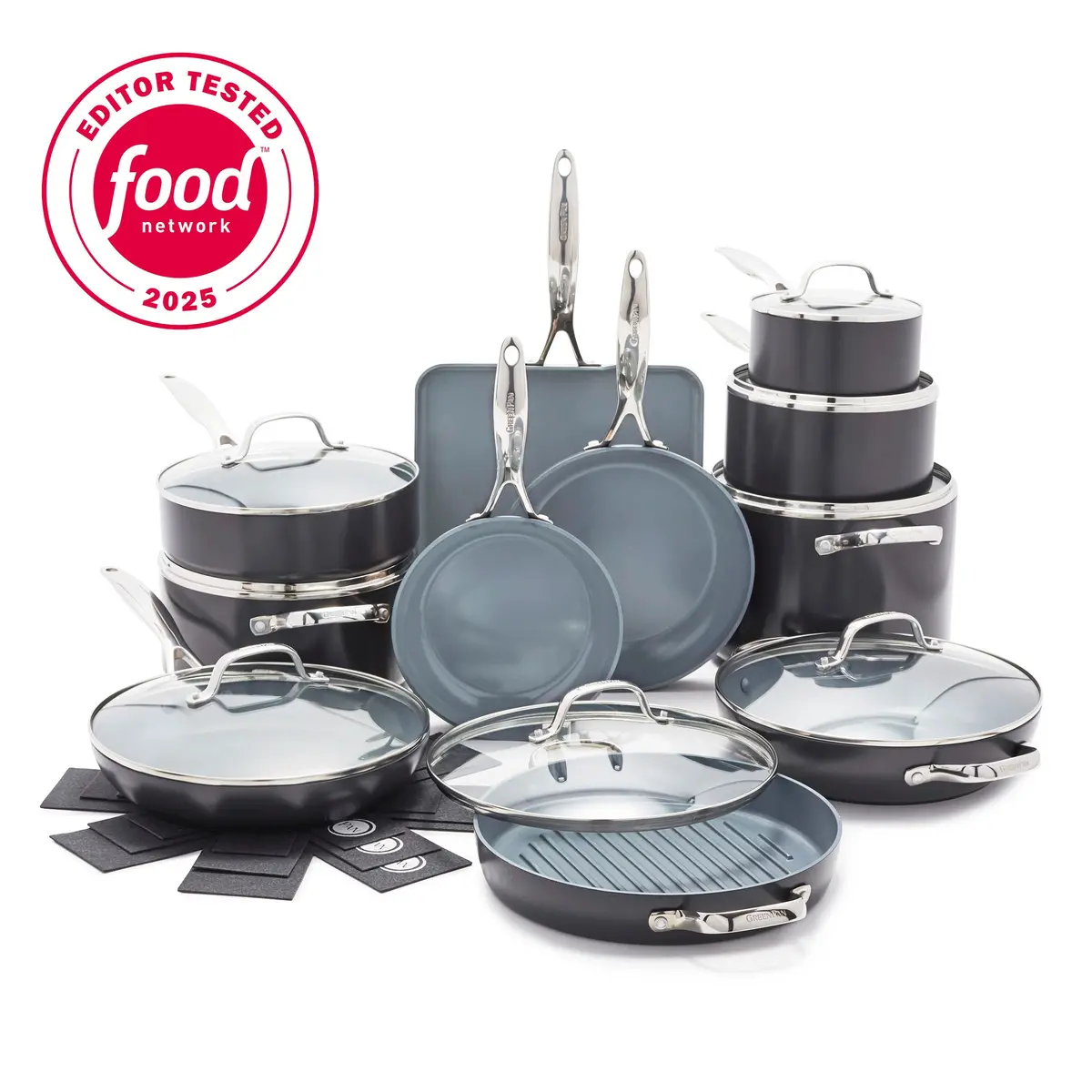 Valencia Pro Ceramic Nonstick 19-Piece Cookware Set | Gray 1