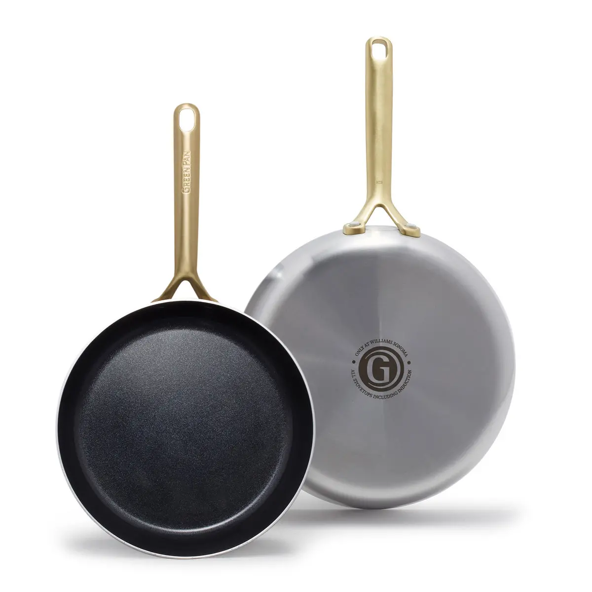 Gp5 Stainless Steel 10" And 12" Frypan Set | Champagne Handles 1