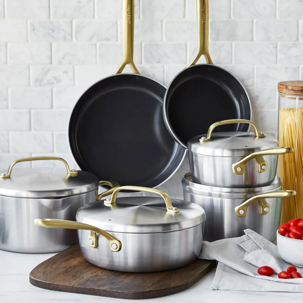 Gp5 Stainless Steel 10-Piece Cookware Set | Champagne Handles 2