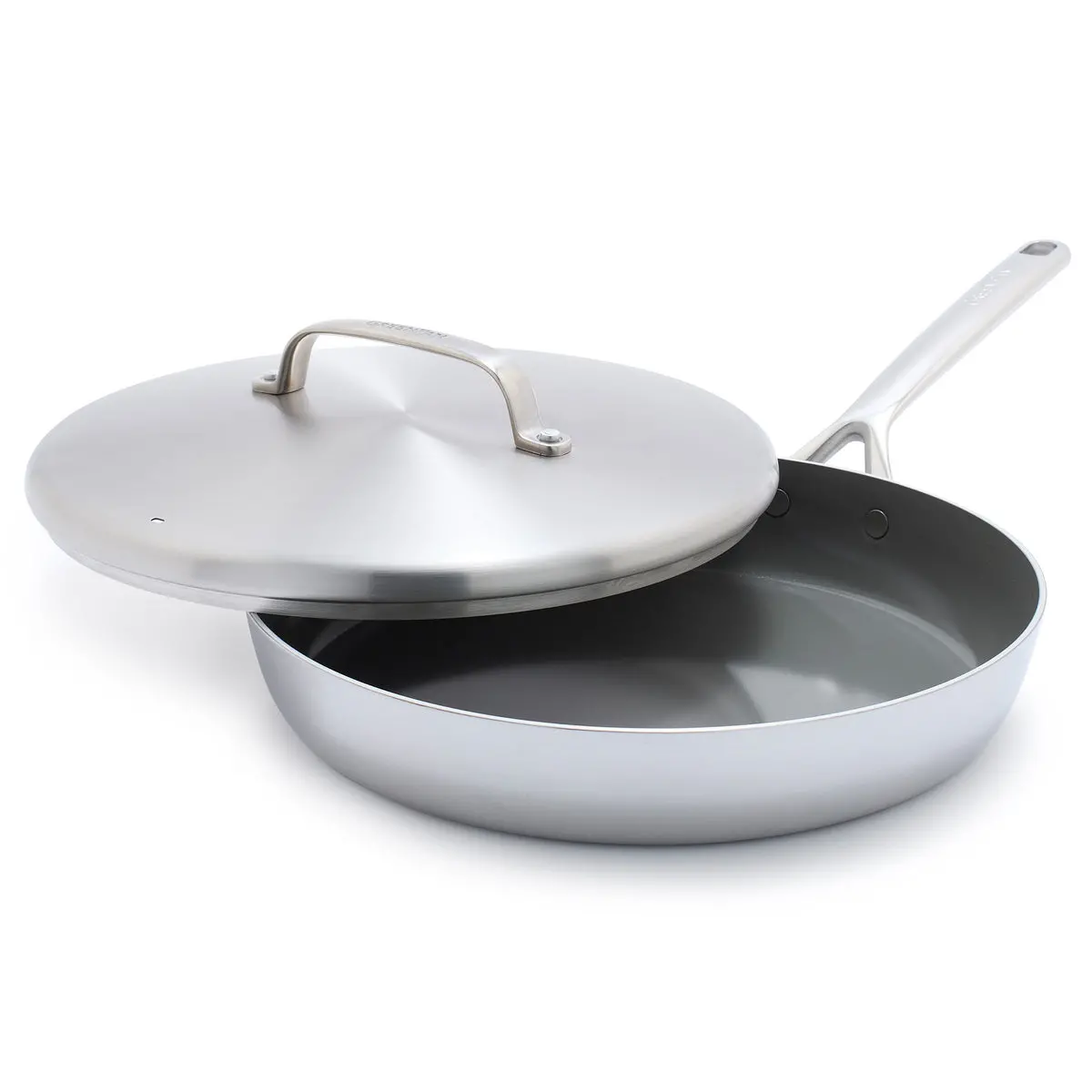Gp5 Stainless Steel 12" Frypan With Lid | Mirror Handles 1