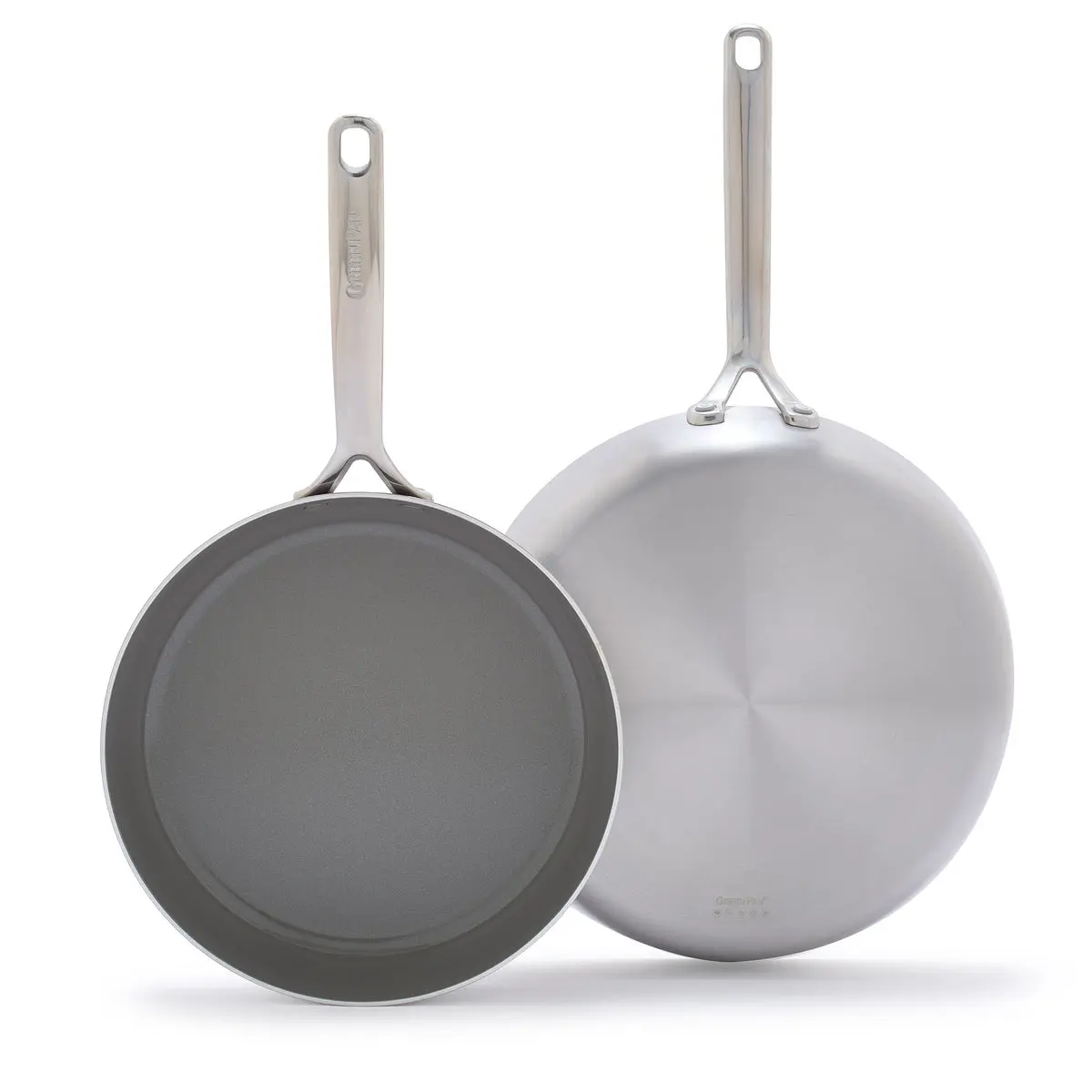 Gp5 Stainless Steel 10" And 12" Frypan Set | Mirror Handles 1