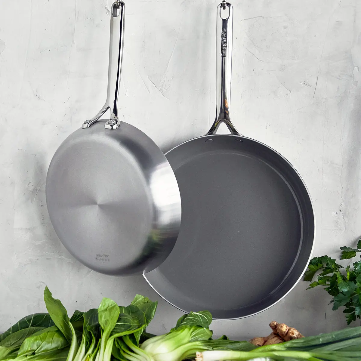 Gp5 Stainless Steel 10" And 12" Frypan Set | Mirror Handles 2