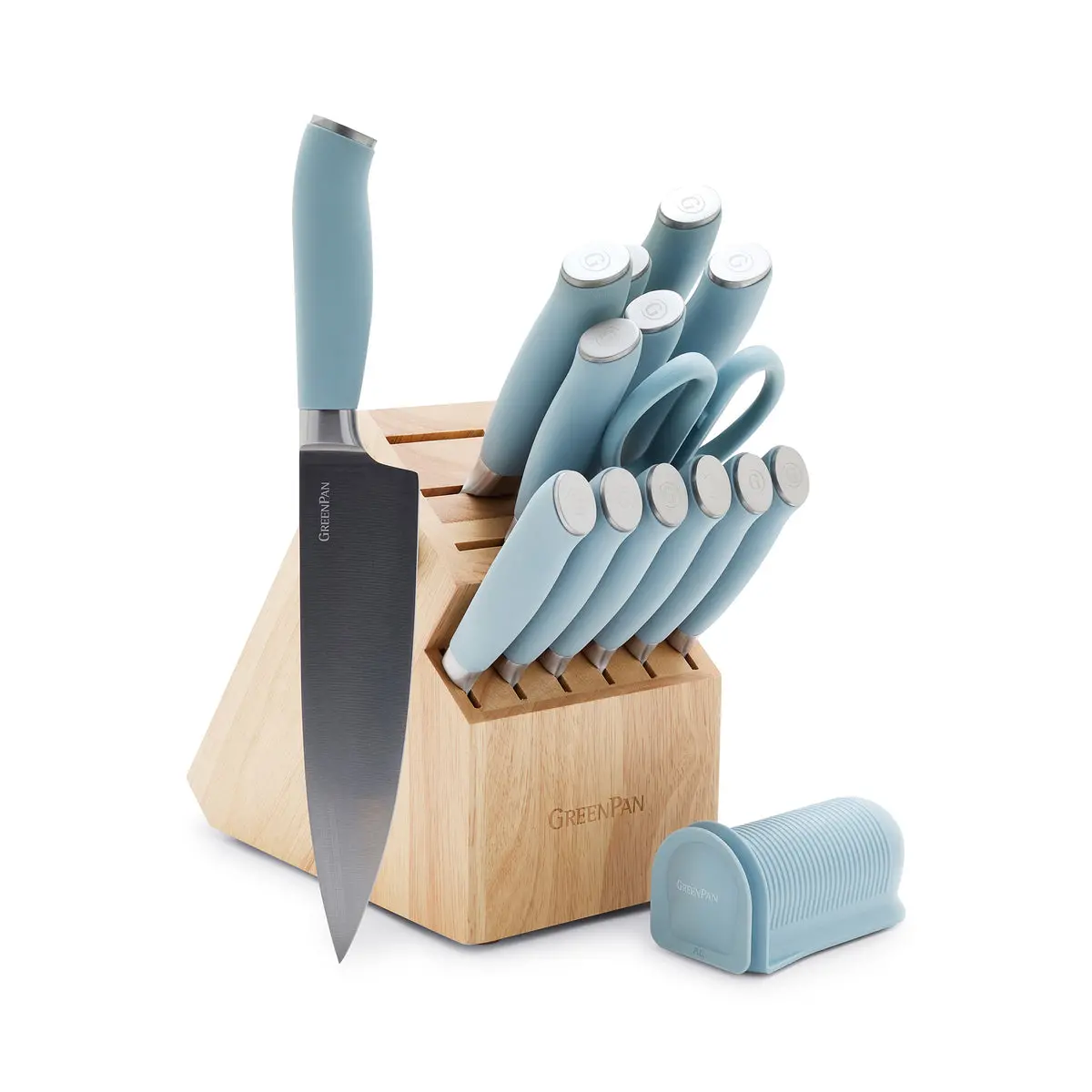 Titanium Cutlery Ultimate 16-Piece Knife Block Set | Blue Haze 1