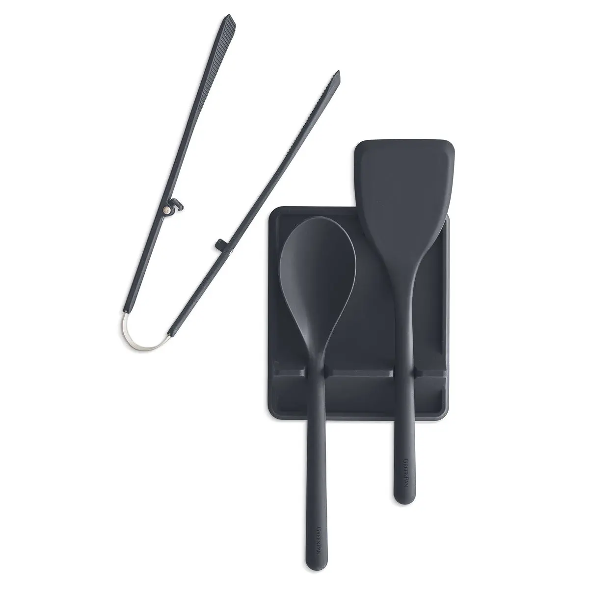 Platinum Silicone 4-Piece Utensil And Tool Rest Set | Gray 1