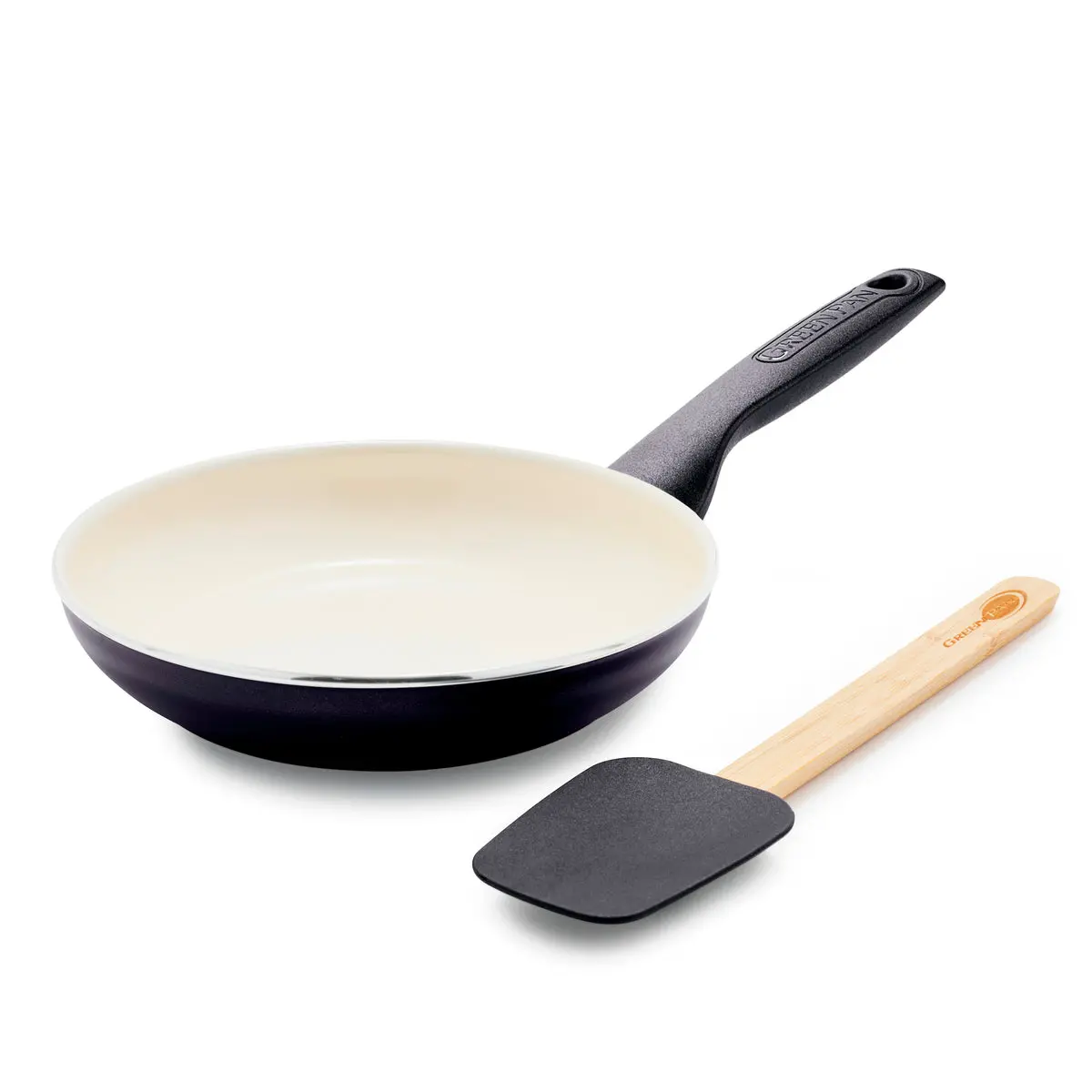Rio Ceramic Nonstick 8" Frypan With Spatula | Black 1
