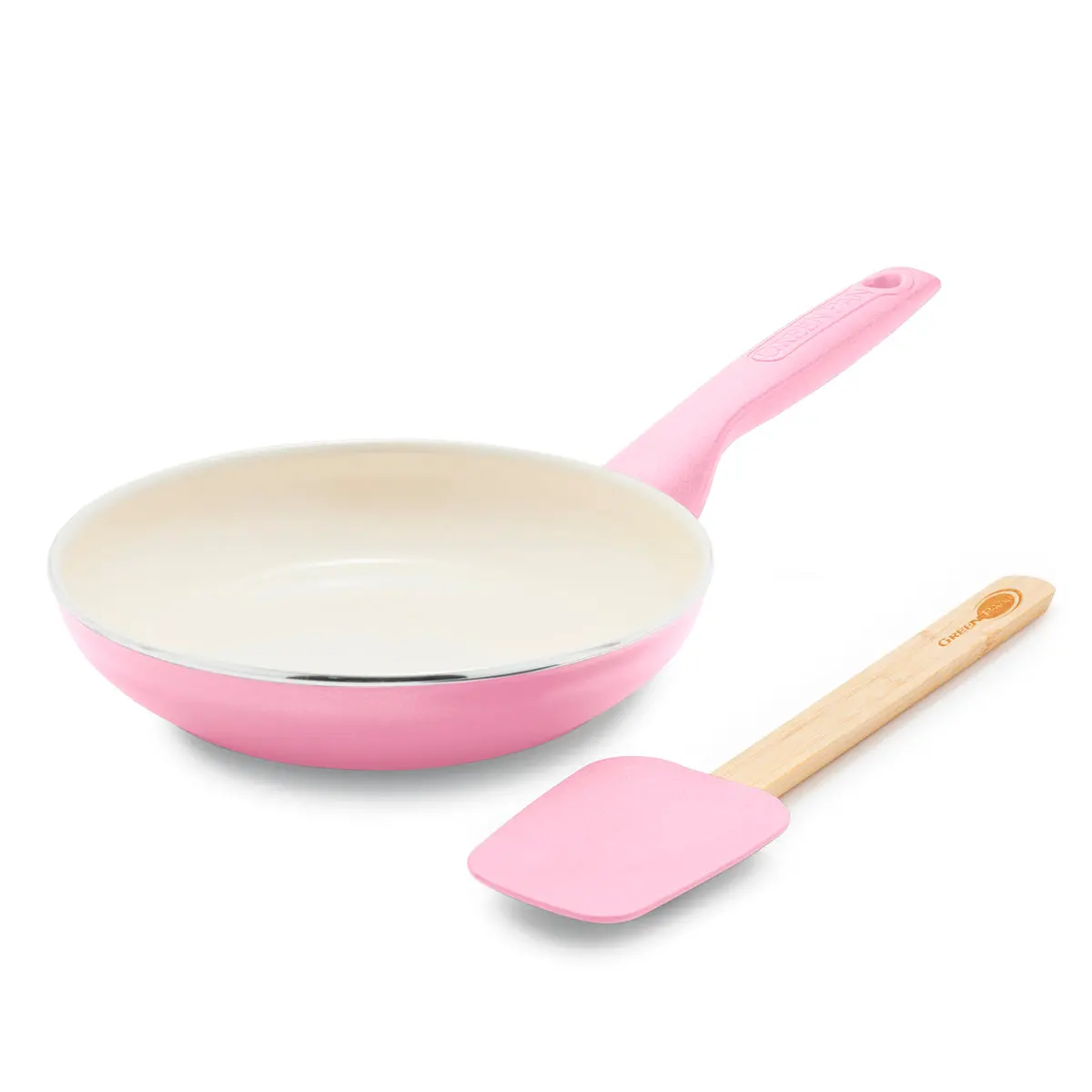 Rio Ceramic Nonstick 8" Frypan With Spatula | Pink 1
