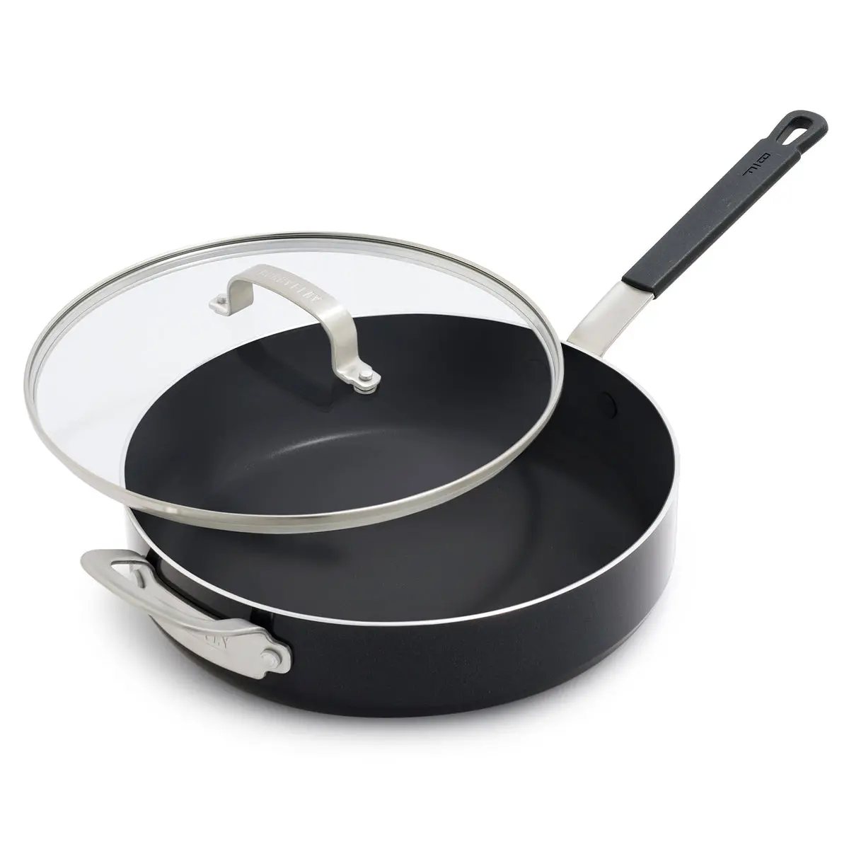 Bobby Flay By Greenpan Professional Ceramic Nonstick 4.5-Quart Sauté Pan With Lid | Black 1