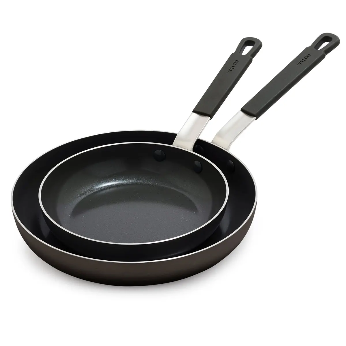 Bobby Flay By Greenpan Professional Ceramic Nonstick 8" And 10" Frypan Set | Black 1